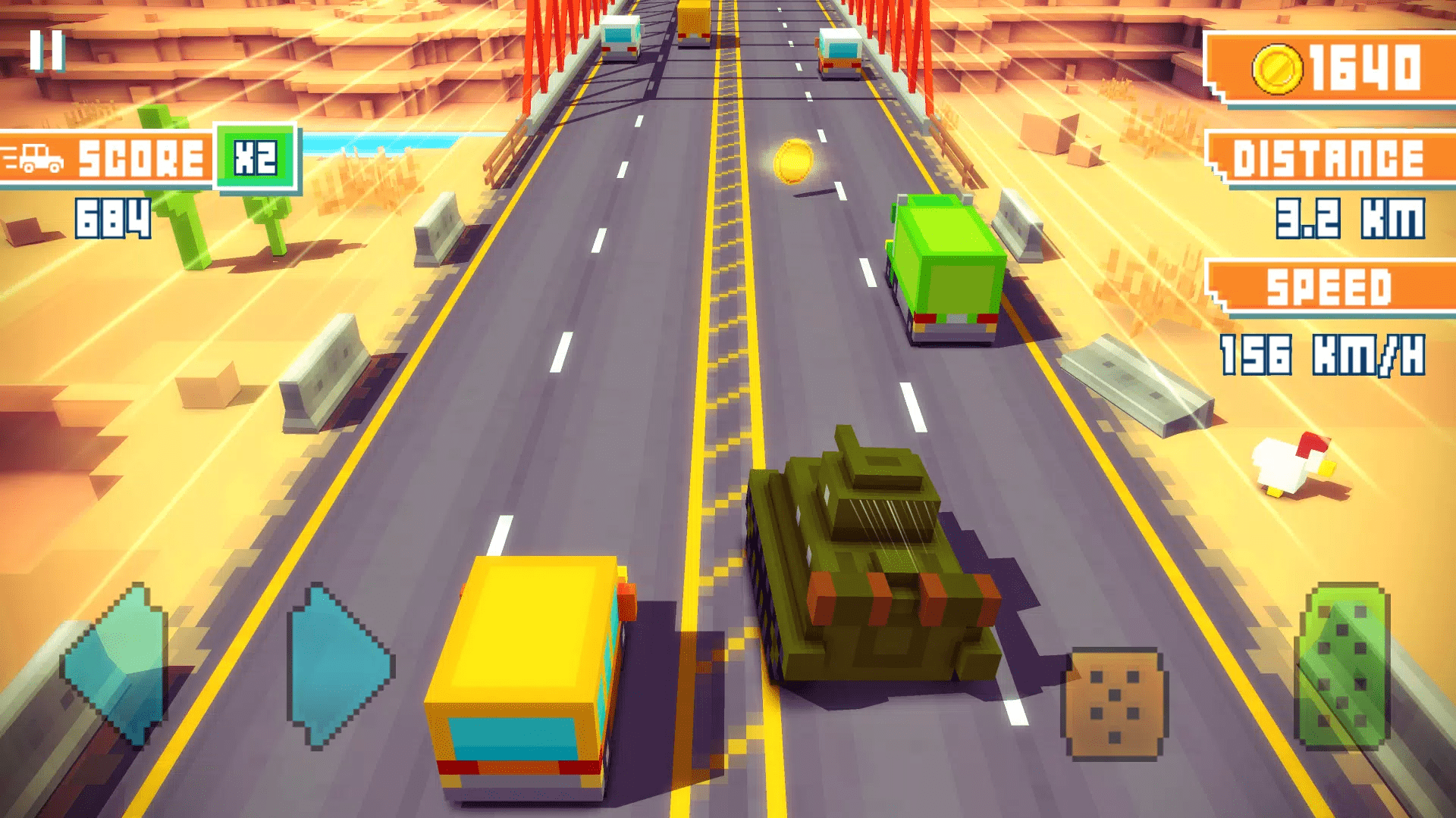 Blocky Highway: Traffic Racing скачать бесплатно Детские на Android из  каталога RuStore от DogByte Games