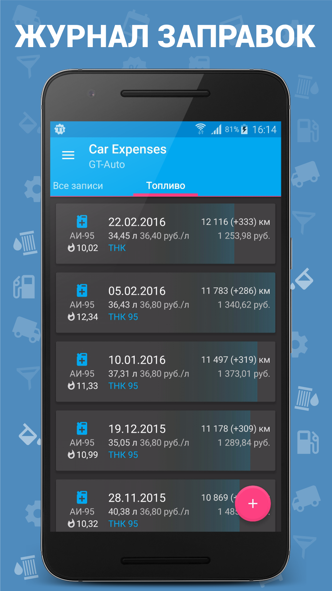 Авто Расходы - Car Expenses скачать бесплатно Транспорт и навигация на  Android из каталога RuStore от KB2soft