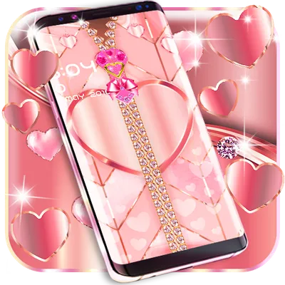 Rose gold lock screen zipper