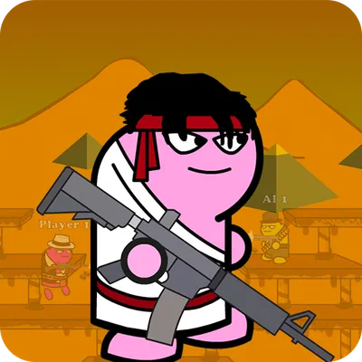 Gun Fight:One Stickman Jump Combat Game