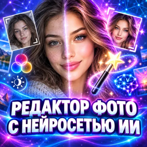 Редактор фото с нейросетью ИИ — иконка