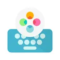 Эргономичная клавиатура Fleksy -Emoji Keyboard GIF логотип
