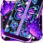 Neon butterflies zip locker логотип