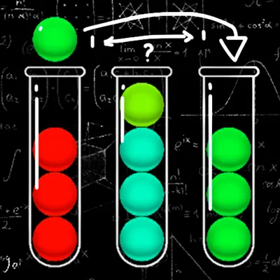Шарики в колбах. Сможешь победить? 300 Уровней