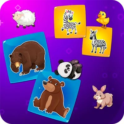 Smart games for kids: Where whose mom - animals