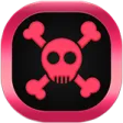 Pink Neon Glow Skulls GO Theme