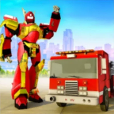 Robot Fire Fighter Rescue Truck