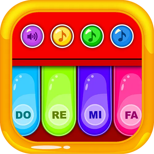 дети учатся фортепиано - музыкальная игрушка — иконка