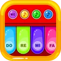 дети учатся фортепиано - музыкальная игрушка логотип