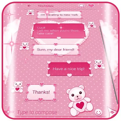 Lovely Pink SMS Theme