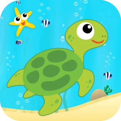 Learn Sea World Animal Game-Name Puzzle Colouring