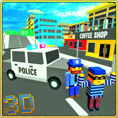 Blocky Police Car Craft Patrol