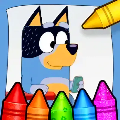 Bluey and Bingo coloring Book