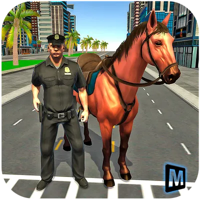 mounted horse police chase 3d