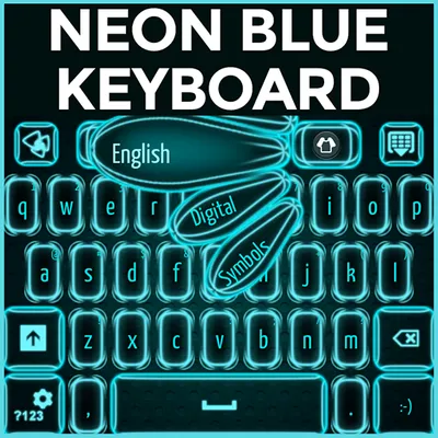 Neon Blue Keyboard