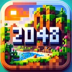 Кубикрафт 2048: Слияние Кубов в стиле майнкрафт логотип