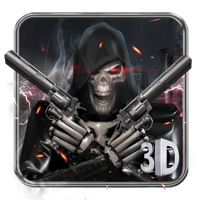 3D Death Skull Gun Theme