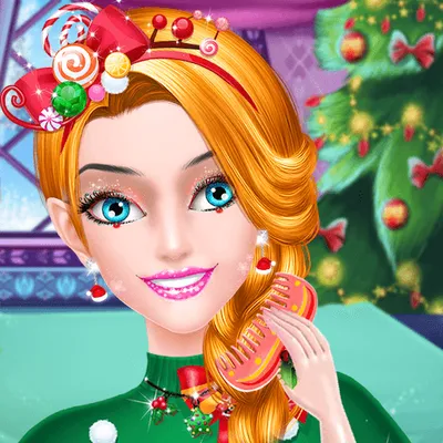 Christmas Princess Makeup and Dress Up Salon Game