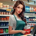 Supermarket Simulator Game 3D логотип