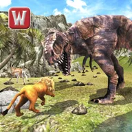 T-Rex Dino & Angry Lion Attack