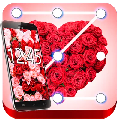 Red Rose Diamond Lock Screen Pattern & Passcode