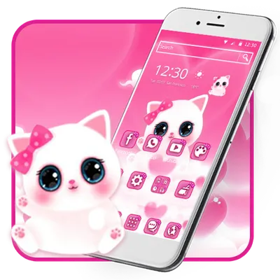 Cute Pink Kitty Theme