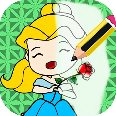 Kids Princess Coloring Book 