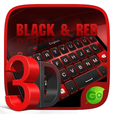 3D Black and Red GO Keyboard Theme