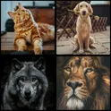 4 фото 1 слово - животные логотип