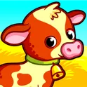 Веселая ферма, игры с животными! Пазлы для детей логотип