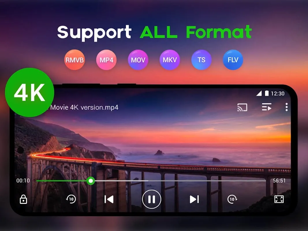 📱Скачать приложение Video Player All Format - HD Video Player 4,4☆  бесплатно на телефон Андроид последнюю версию 2.3.9 на сайте мобильных  приложений RuStore, 0+