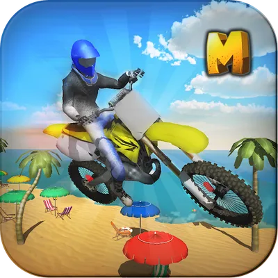 Crazy Beach Bike Stunts Sim 3D