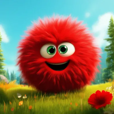 Red Ball Fluffy