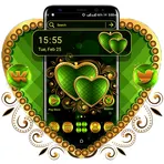 Golden Green Heart Theme Launcher  логотип