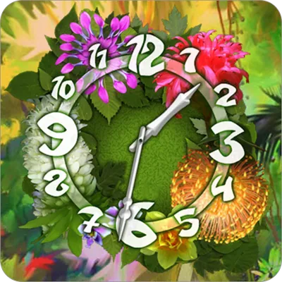 Flower Parade Clock widget