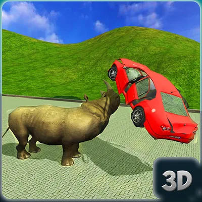 Angry Rhino Rampage Simulator:City Attack Games