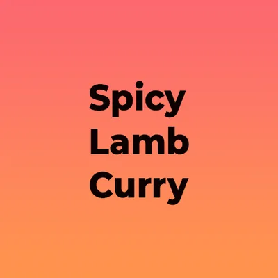 Spicy Lamb Curry